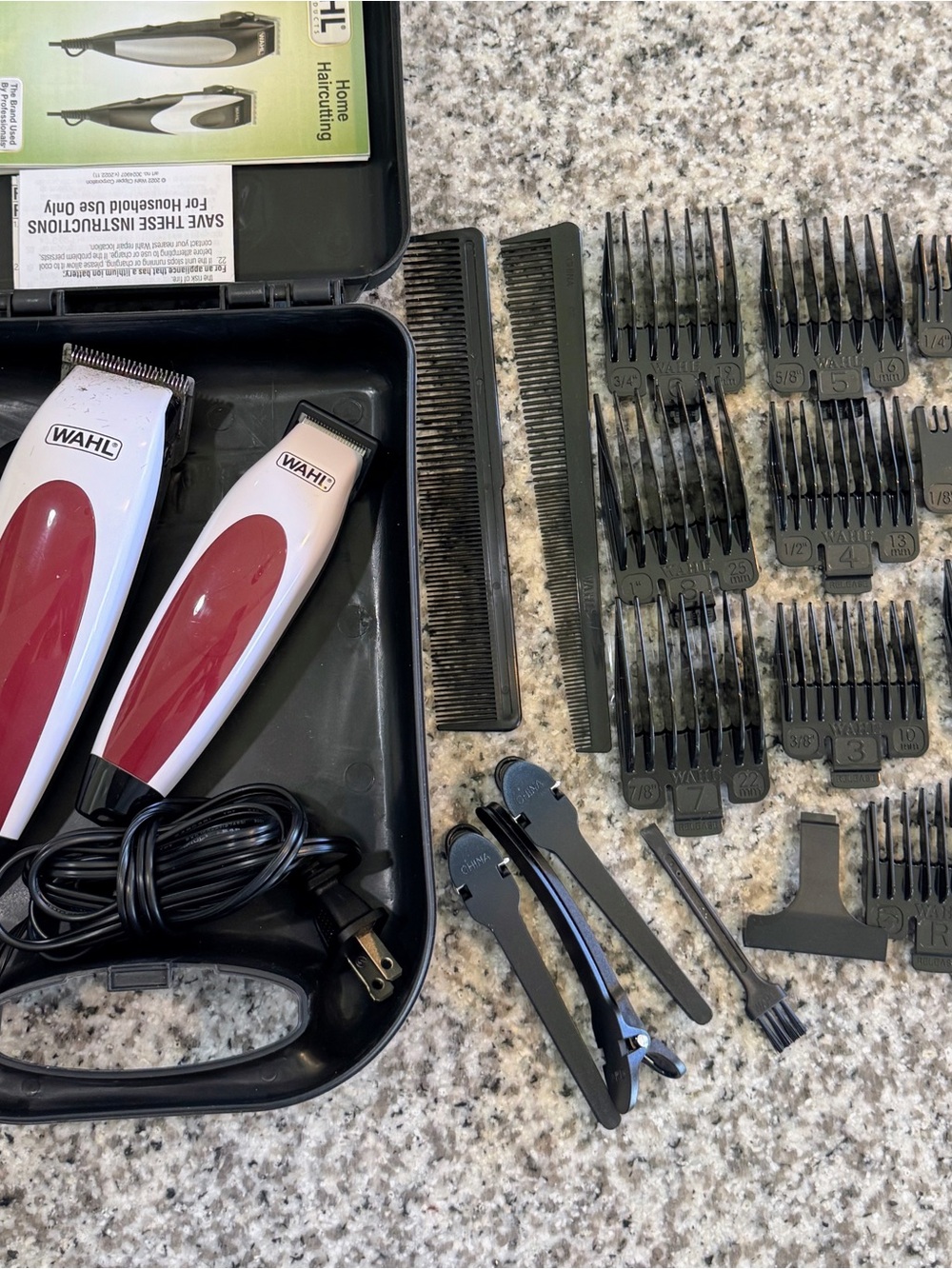 Wahl Men’s Hair Clippers & Trimmers in Red and White with Attachments